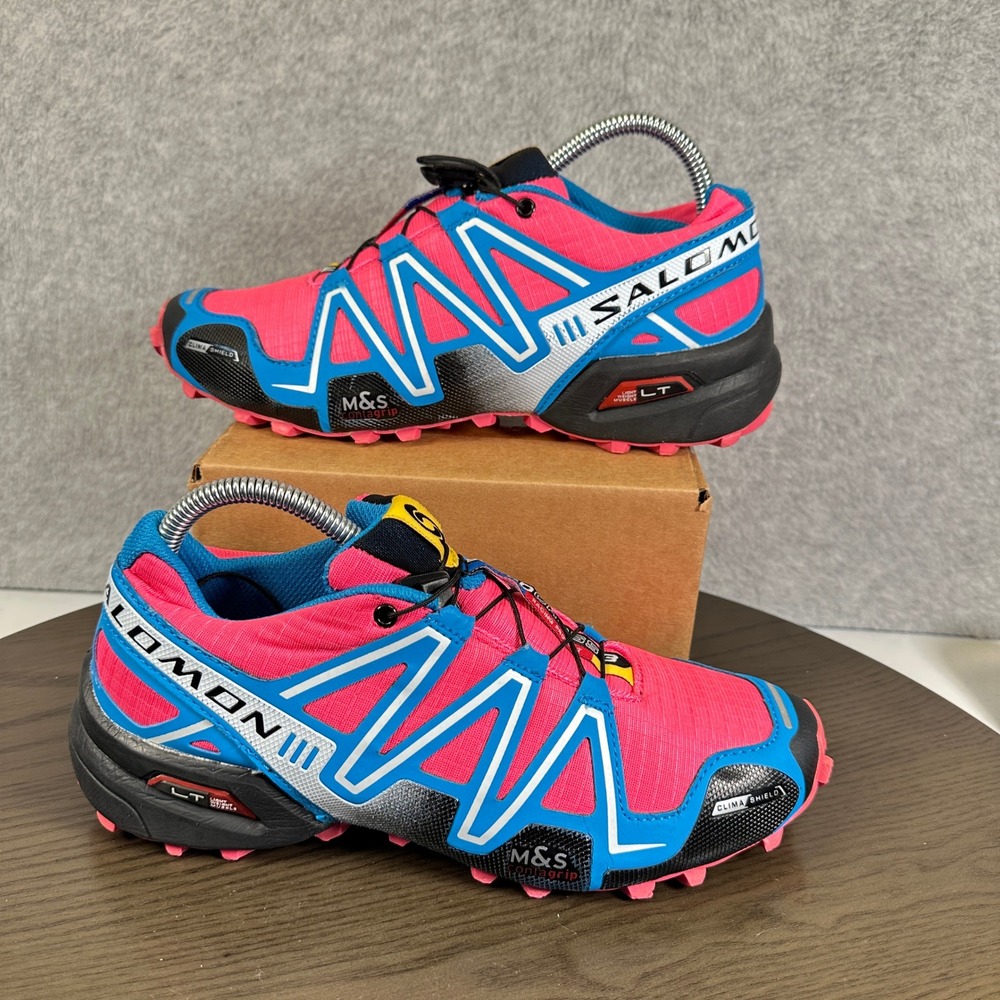 Salomon Speedcross 3 Trail Running Shoes Mens 8 Pink Blue
